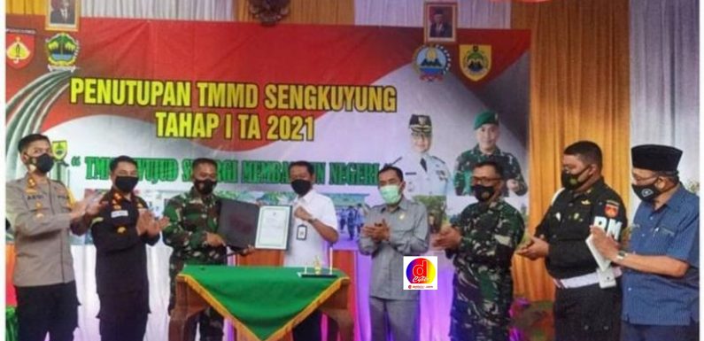 Kapolres Sragen Hadiri Penutupan TMMD Sengkuyung Tahap I TA 2021 Di Desa Jekani, Kecamatan Mondokan