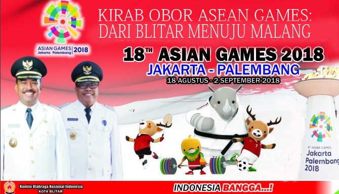 Kirab Obor Asean Games Dari Blitar Menuju Malang